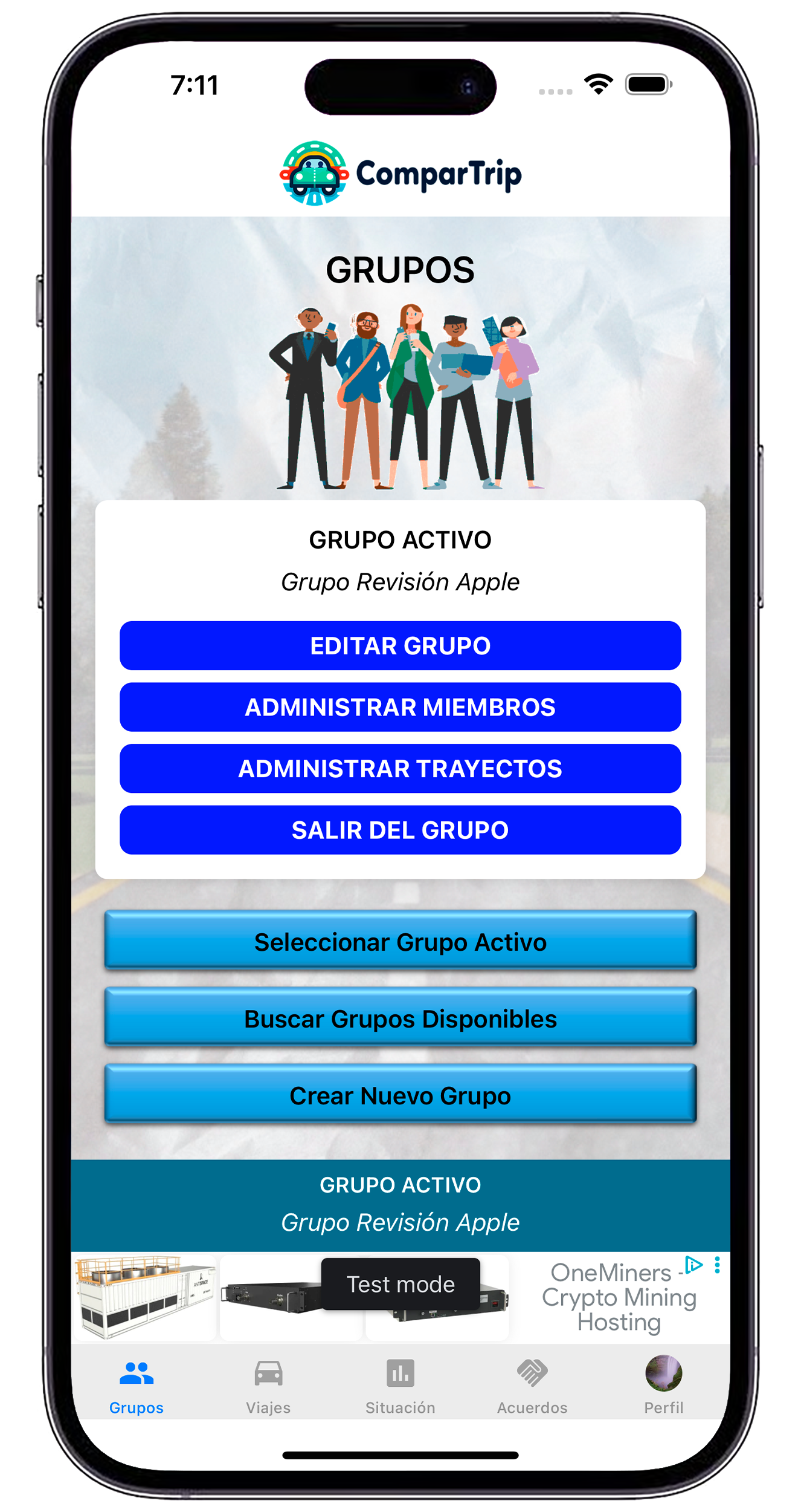 Selección de grupo activo