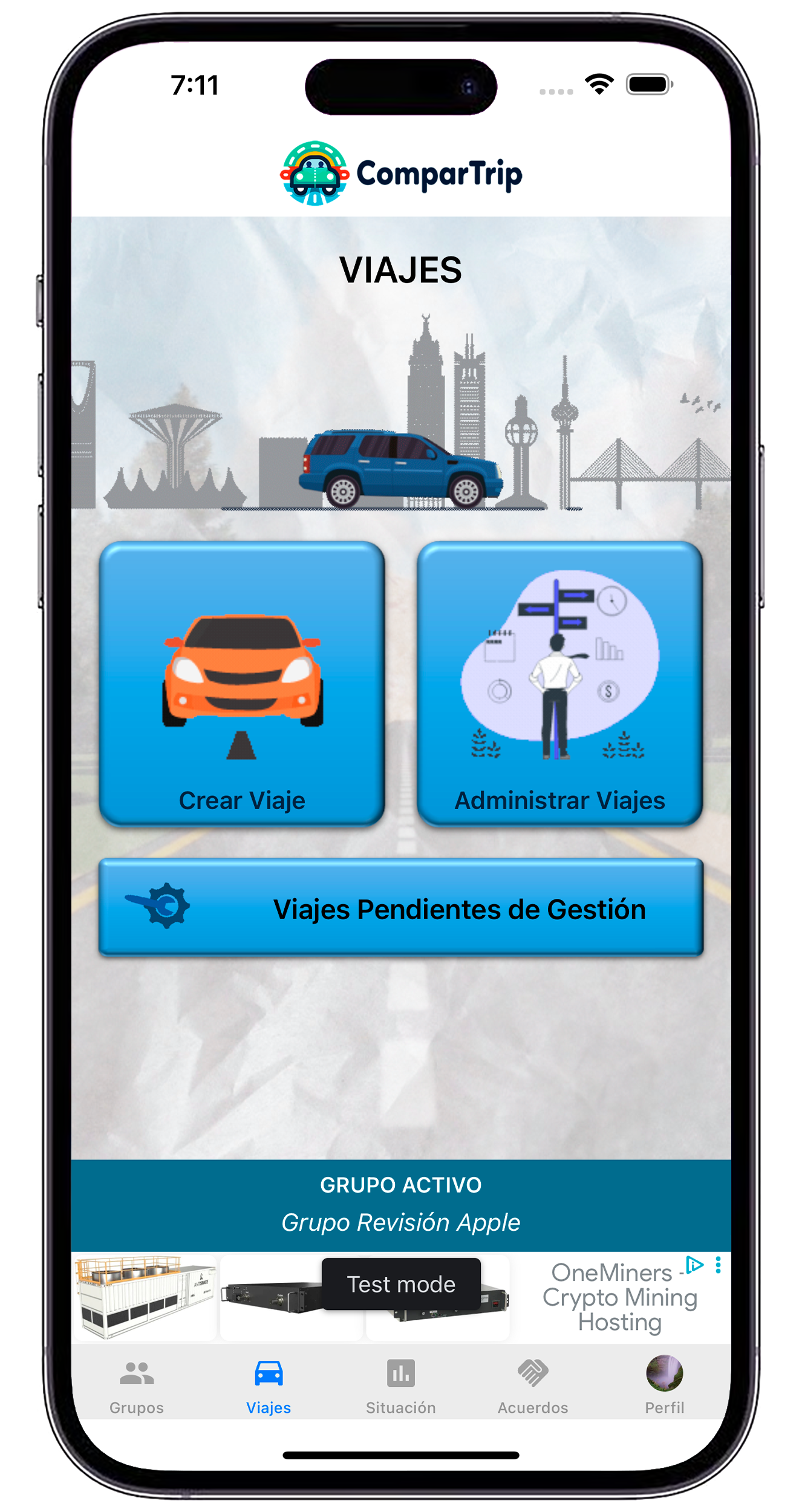 Creación de un nuevo viaje
